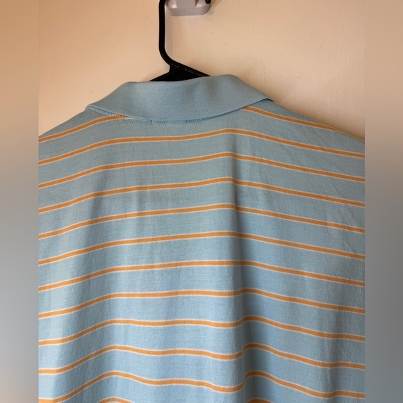 Peter Millar Men’s Blue Orange Striped 100% Cotton Short Sleeves Polo Shirt L - Picture 9 of 12